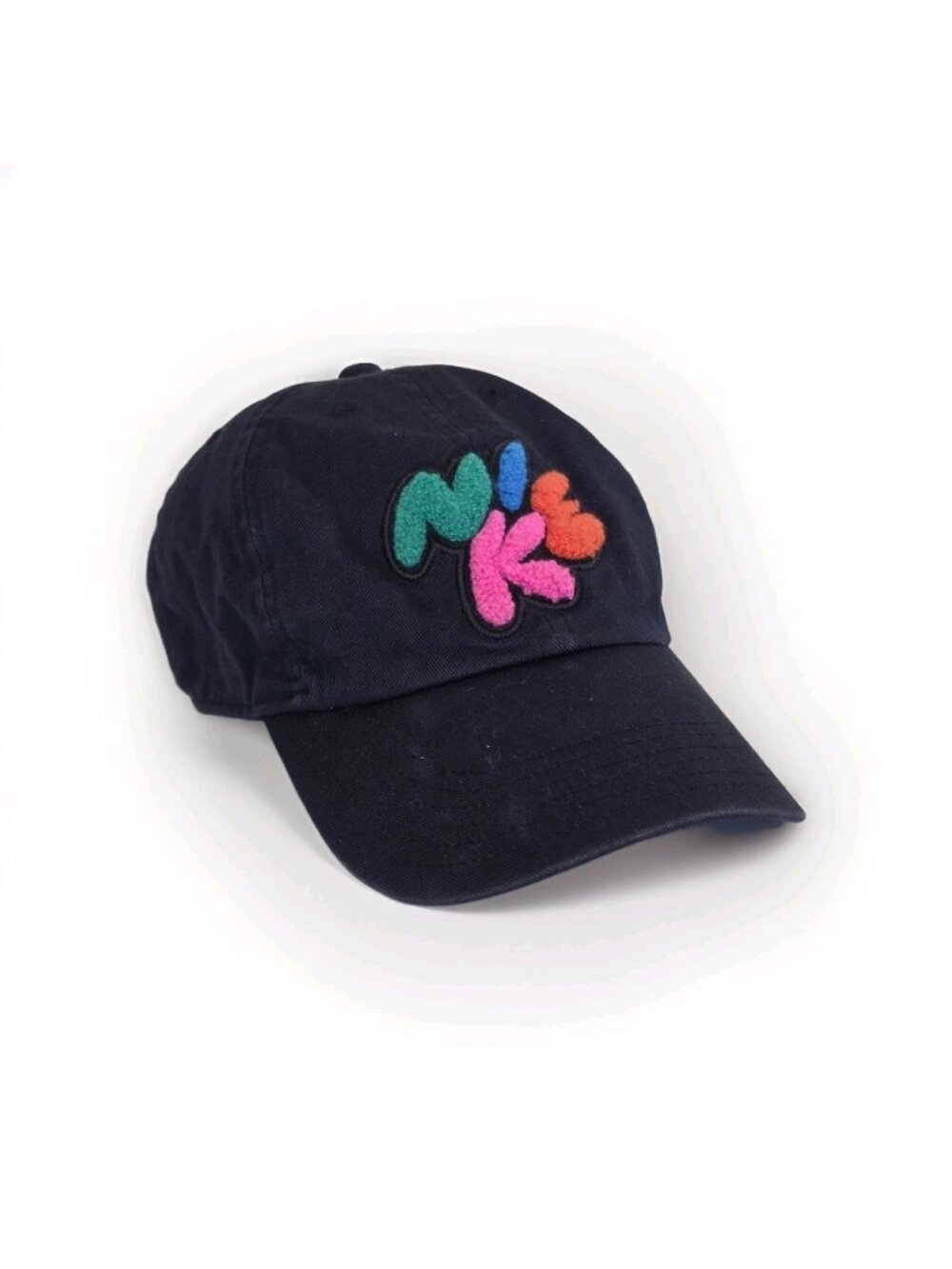 Nike Club Cap Adjustable Strapback Hat Black Chenille Spellout Patch OSFM